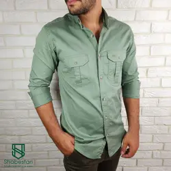 پیراهن کتان دو جیب آستین بلند کد101204