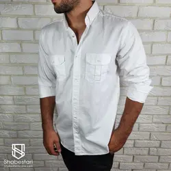 پیراهن کتان دو جیب آستین بلند کد101204