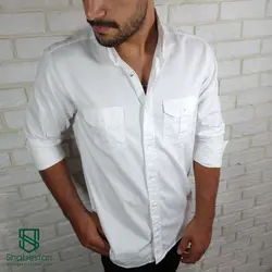 پیراهن کتان دو جیب آستین بلند کد101204