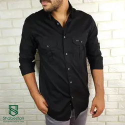 پیراهن کتان دو جیب آستین بلند کد101204