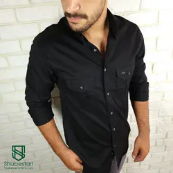 پیراهن کتان دو جیب آستین بلند کد101204