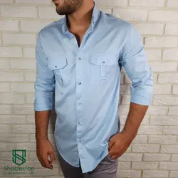 پیراهن کتان دو جیب آستین بلند کد101204
