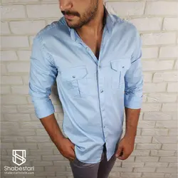پیراهن کتان دو جیب آستین بلند کد101204