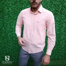 پیراهن نخ پنبه چهار خانه آستین بلند آرون کد101741