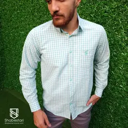 پیراهن نخ پنبه چهار خانه آستین بلند آرون کد101741