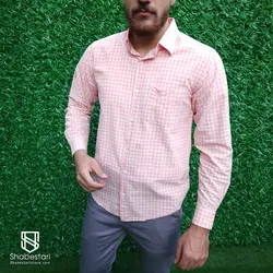 پیراهن نخ پنبه چهار خانه آستین بلند آرون کد101741