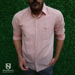 پیراهن نخ پنبه چهار خانه آستین بلند آرون کد101741