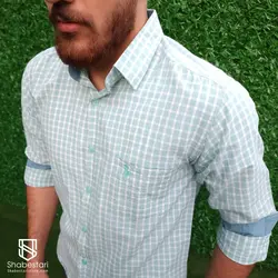 پیراهن نخ پنبه چهار خانه آستین بلند آرون کد101741