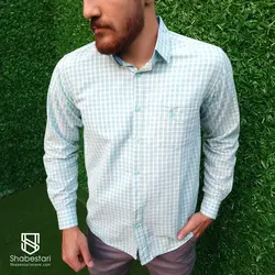 پیراهن نخ پنبه چهار خانه آستین بلند آرون کد101741