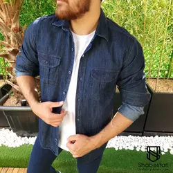 پیراهن جین دو جیب ماربل کد 101615