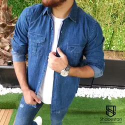 پیراهن جین دو جیب ماربل کد 101615