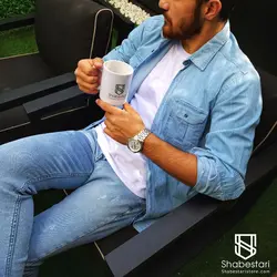پیراهن جین دو جیب ماربل کد 101615