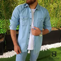 پیراهن جین دو جیب ماربل کد 101615