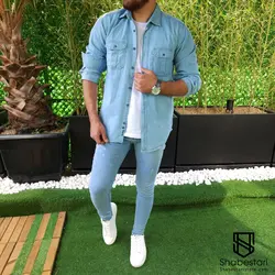 پیراهن جین دو جیب ماربل کد 101615