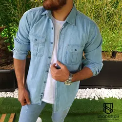 پیراهن جین دو جیب ماربل کد 101615