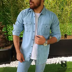 پیراهن جین دو جیب ماربل کد 101615