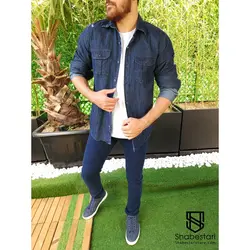 پیراهن جین دو جیب ماربل کد 101615