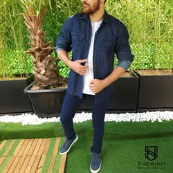 پیراهن جین دو جیب ماربل کد 101615