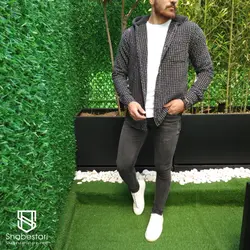 سویشرت پشمی کلاه دار براندون کد 126785