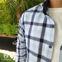 پیراهن پشمی تک جیب آبی روشن کد 101860