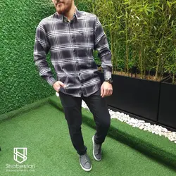پیراهن چهارخانه آستین بلند آرمان کد 101823