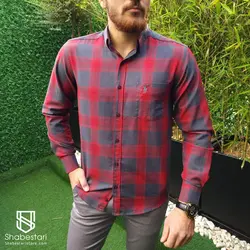 پیراهن چهارخانه آستین بلند بردیا کد 101751