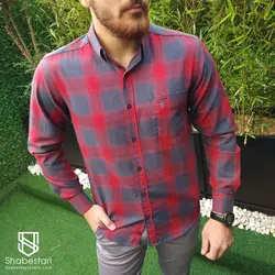 پیراهن چهارخانه آستین بلند بردیا کد 101751