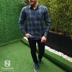 پیراهن چهارخانه آستین بلند بردیا کد 101751