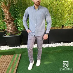 پیراهن راه راه آستین بلند میلان کد 101831