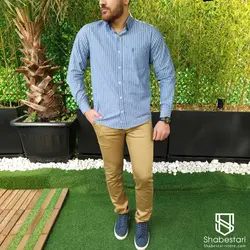 پیراهن راه راه آستین بلند میلان کد 101831