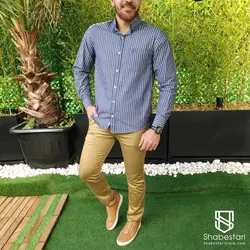 پیراهن راه راه آستین بلند میلان کد 101831