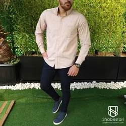 پیراهن راه راه آستین بلند میلان کد 101831