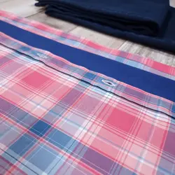 پیراهن نخ پنبه چهار خانه آستین بلند کد 10185