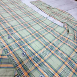 پیراهن نخ پنبه چهار خانه آستین بلند کد 10197