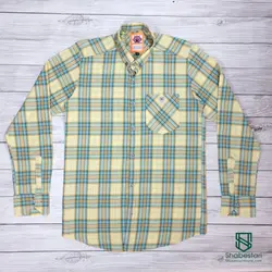 پیراهن نخ پنبه چهار خانه آستین بلند کد 10197
