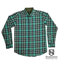 پیراهن چهار خانه نخ پنبه آستین بلند کد 10189