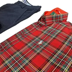 پیراهن چهار خانه نخ پنبه آستین بلند کد 10189