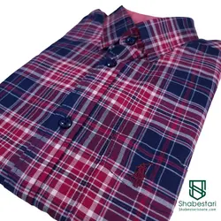 پیراهن چهار خانه نخ پنبه آستین بلند کد 90015