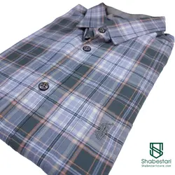 پیراهن چهار خانه نخ پنبه آستین بلند کد 90015