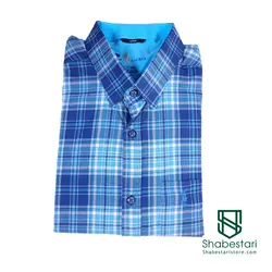 پیراهن چهار خانه نخ پنبه آستین بلند کد 90015