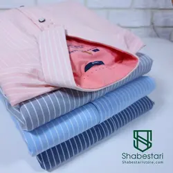 پیراهن نخ پنبه طرح راه راه  آستین بلند 90014