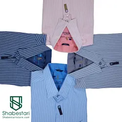 پیراهن نخ پنبه طرح راه راه  آستین بلند 90014