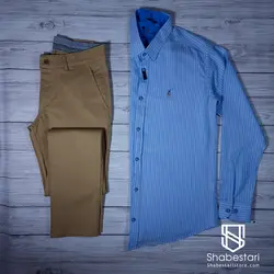 پیراهن نخ پنبه طرح راه راه  آستین بلند 90014