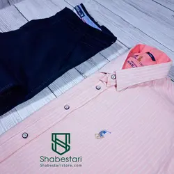 پیراهن نخ پنبه طرح راه راه  آستین بلند 90014