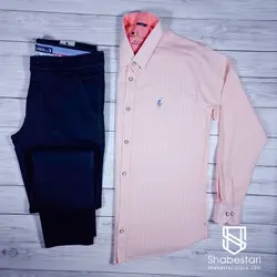 پیراهن نخ پنبه طرح راه راه  آستین بلند 90014