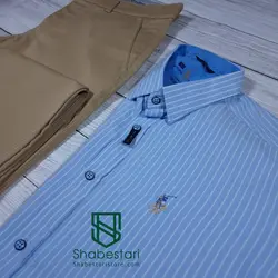 پیراهن نخ پنبه طرح راه راه  آستین بلند 90014