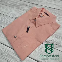 پیراهن نخ پنبه تک جیب آستین بلند کد 10160