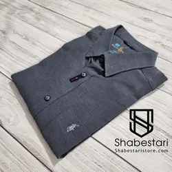 پیراهن نخ پنبه تک جیب آستین بلند کد 10160