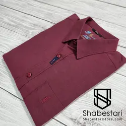 پیراهن نخ پنبه تک جیب آستین بلند کد 10160