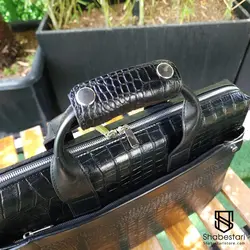 کیف چرم طبیعی اداری ماریو مشکی کد 109997